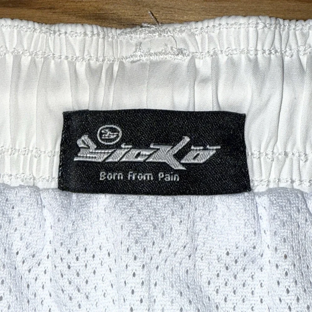 Sicko Born From Pain Shorts Mens Size Medium White 100% Nylon Streetwear Pockets
